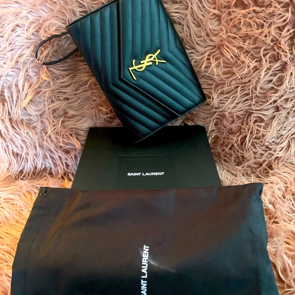 Black YSL pouch